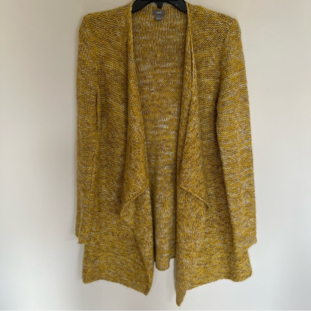 Women's Aerie Opens Front Waterfall Cardigan Size Medium Yellow, Tan‎ & White